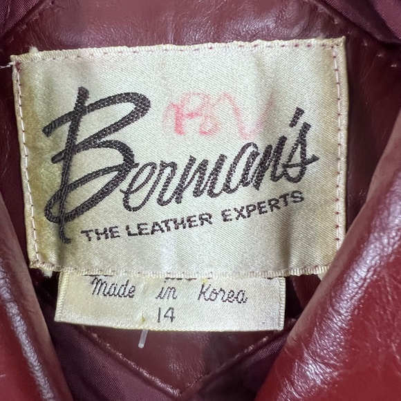 |•BERMAN'S•| Gorgeous Vintage Burgundy Zip Out Lining 1970s Leather Coat - Picture 14 of 16